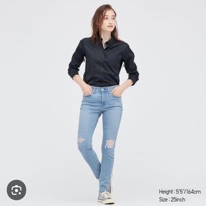 UNIQLO JEANS | Skinny| Tapered| Mid-Rise| Ultra Stretch | Light Wash | Size 28